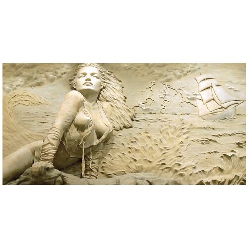 Фотообои флизелиновые обои Барельеф Русалка 3D 5 x 25 м 7250₽