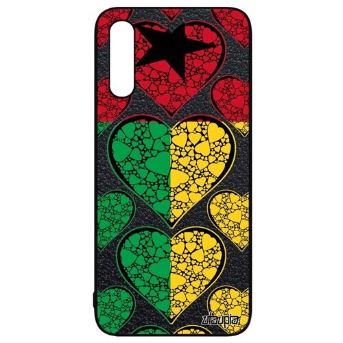 фото Красивый чехол на смартфон // galaxy a50 // "флаг гвинеи бисау с сердцем" туризм любовь, utaupia, цветной