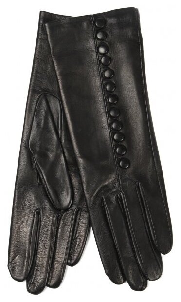 Перчатки Agnelle, демисезон/зима, натуральная кожа, подкладка, размер 7,5, черный