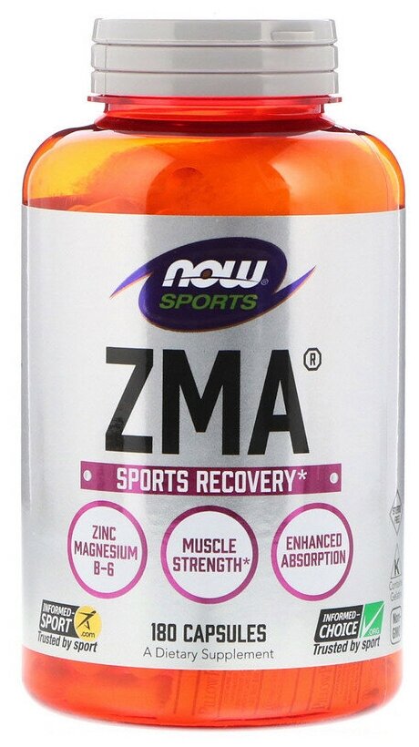 NOW ZMA 800 мг 180 капсул