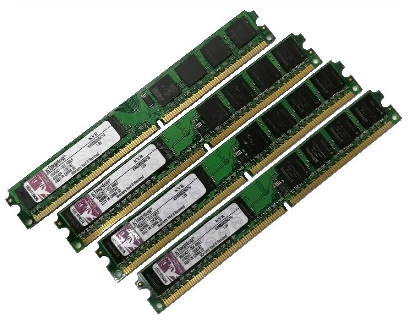 Б/у ОЗУ Dimm 4Gb PC2-6400(800)DDR2 Kingston KVR800D2N6/1G 99U5431-xxx. xxxx (Kit 4x1Gb)