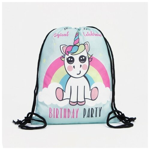 Мешок для обуви на шнурке, цвет голубой