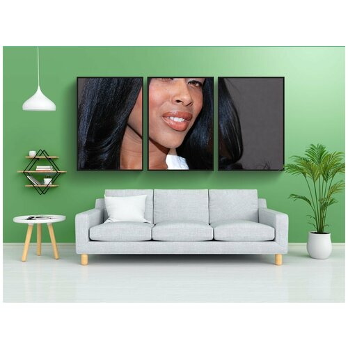 фото Набор модулных постеров для интерьера "женщина, портрет, брюнетка" 60x90 см. в тубусе, без рамки lotsprints