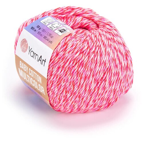 Пряжа для вязания YarnArt 'Baby cotton multicolor', 50г, 165м (50% хлопок, 50% акрил) (5214), 10 мотков