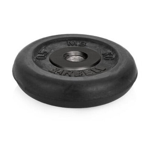 фото Диск обрезиненный barbell d 31 мм черный 0,5 кг mb barbell