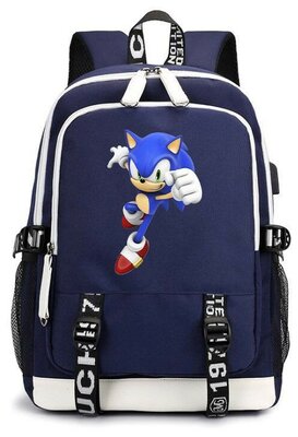 Рюкзак Соник (Sonic) синий с USB-портом №2