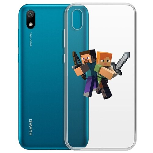 Чехол-накладка Krutoff Clear Case Стив и Алекс для Huawei Y5 (2019)/Honor 8S/8S Prime чехол накладка krutoff soft case minecraft алекс для honor x6a черный