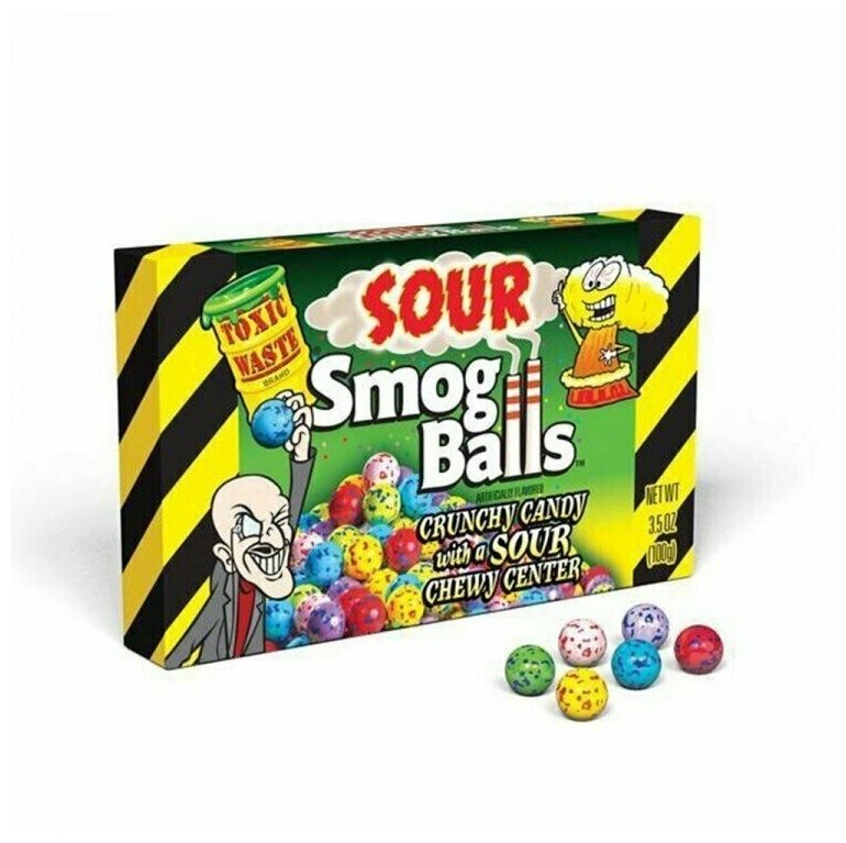 Toxic Waste Sour Smog Balls Драже суперкислые, 85 г1558 - фотография № 1