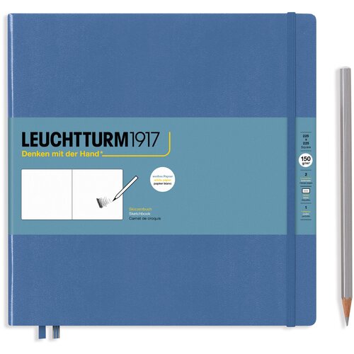 Скетчбук Leuchtturm Square 22,5*22,5см 56л 150г/м2 твердая обложка Синий Деним