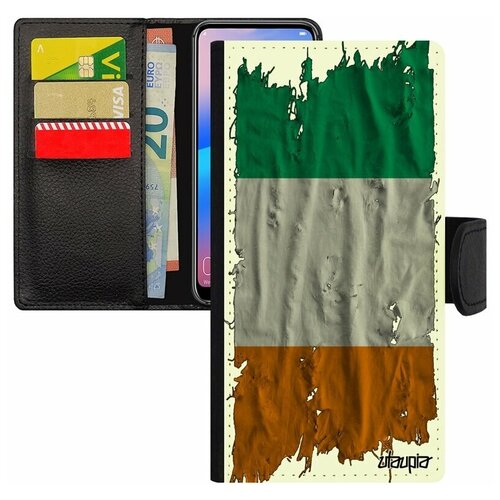 фото Чехол-книжка на мобильный galaxy s8, "флаг кот-д'ивуар на ткани" государственный страна utaupia