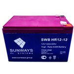 Аккумуляторная батарея SUNWAYS HR 12-12 - изображение