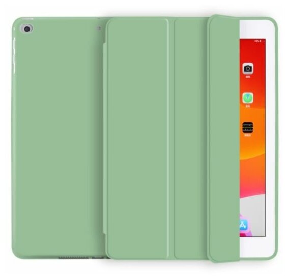 Чехол для планшета Apple iPad 9.7 (2017/2018) / iPad Air / iPad Air 2, из мягкого силикона, трансформируется в подставку (салатовый)