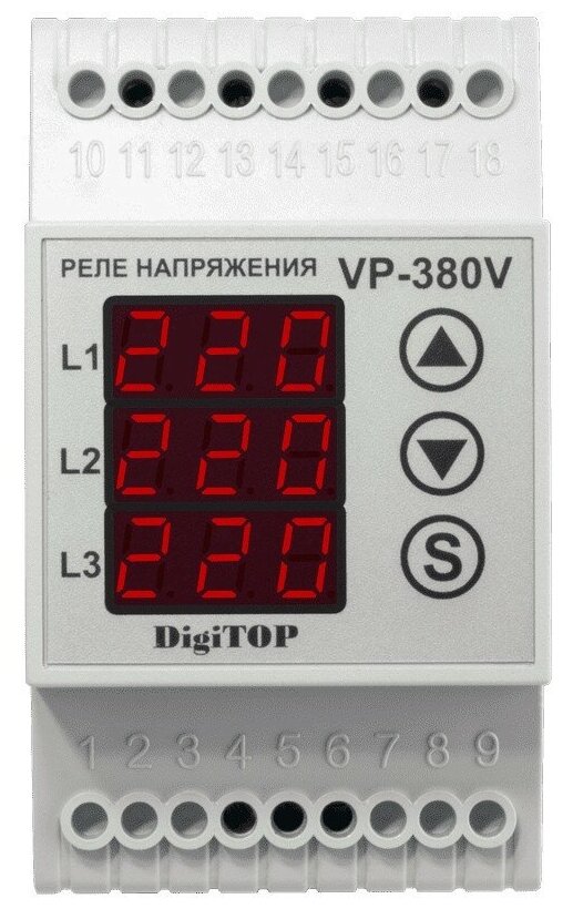 Реле контроля напряжения Digitop Vp-380В - фотография № 4