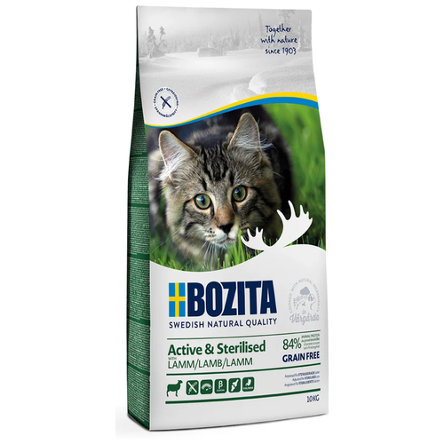 Корм сухой BOZITA Active & Sterilized GF Lamb 33/20 400 г сухой беззерновой корм для стерилизованных, растущих, взрослых и активных кошек с ягненком