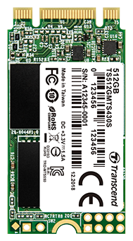 Внутренний SSD Transcend 512GB 430S, SATA-III R/W - 500/560 MB/s, (M.2), 2242, 3D NAND