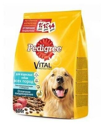 Pedigree корм для взрослых собак всех пород, говядина 600 гр (18 шт)