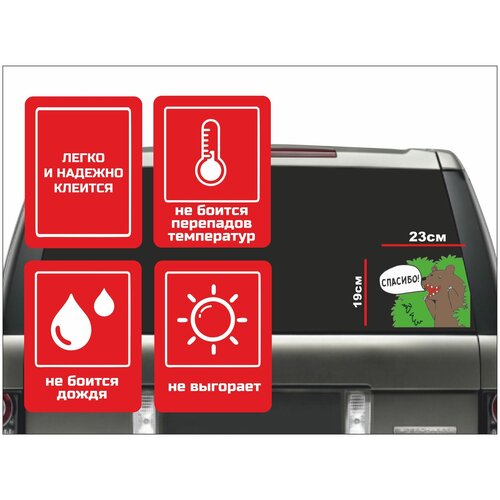 наклейка / стикер / на авто / прикольные наклейки / спасибо!