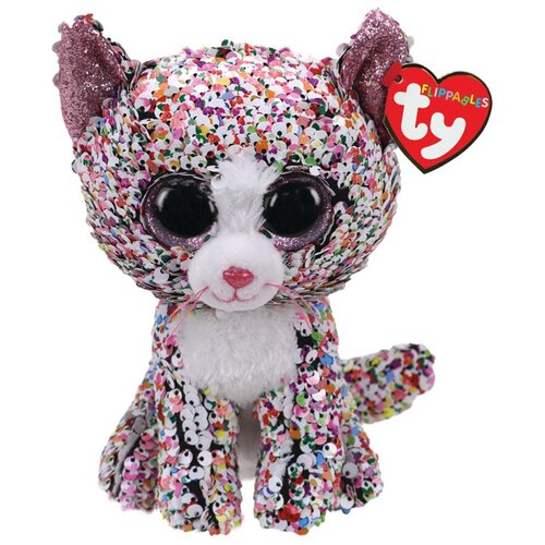Мягкая игрушка TY Конфетти кошка, 25 см, разноцветный мягкая игрушка ty конфетти кошка 25 см разноцветный