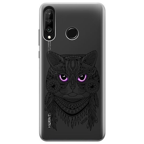 фото Ультратонкий силиконовый чехол-накладка для huawei p30 lite / honor 20s / honor 20 lite с 3d принтом "grand cat" gosso