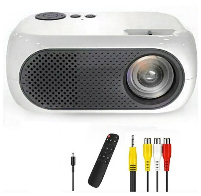 Портативный LED проектор MINI Projector M260404 с пультом, с поддержкой 720, 1080P HDMI USB (Белый)