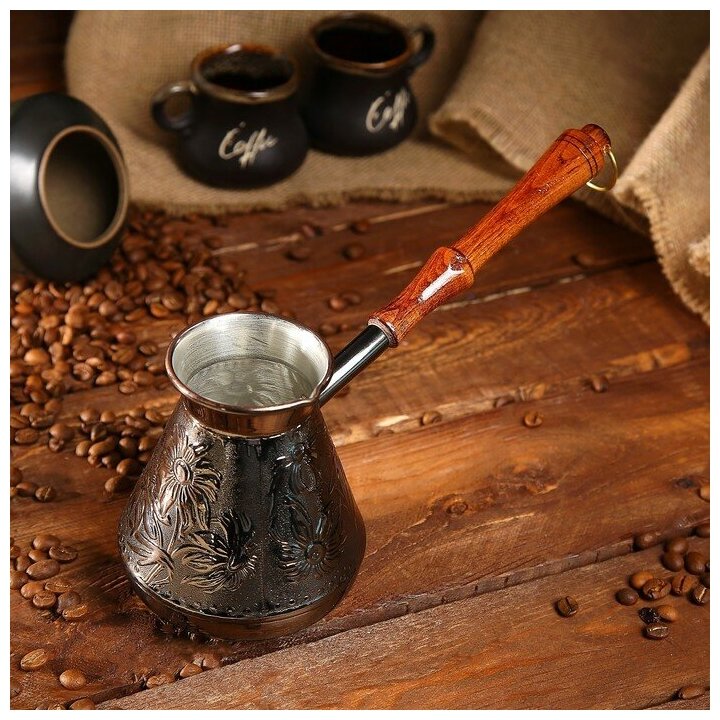 Турка для кофе медная "Ромашка", 0,5 л 1069149