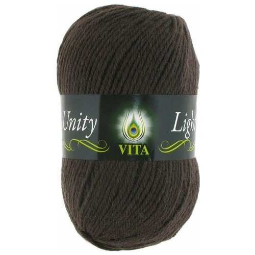 Пряжа Vita Unity Light темный шоколад(6203), 52%акрил/48%шерсть, 200м, 100г, 1шт