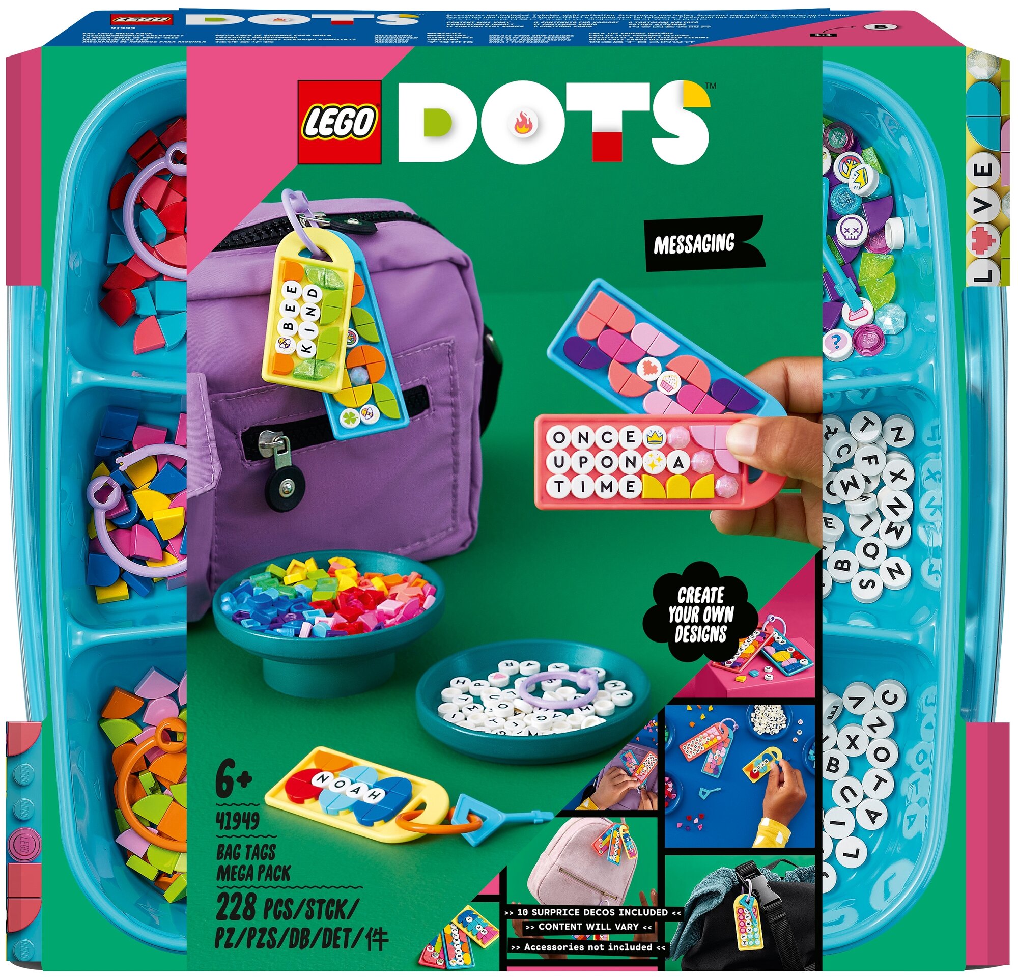 Конструктор LEGO DOTS 41949 Большой набор бирок для сумок: надписи