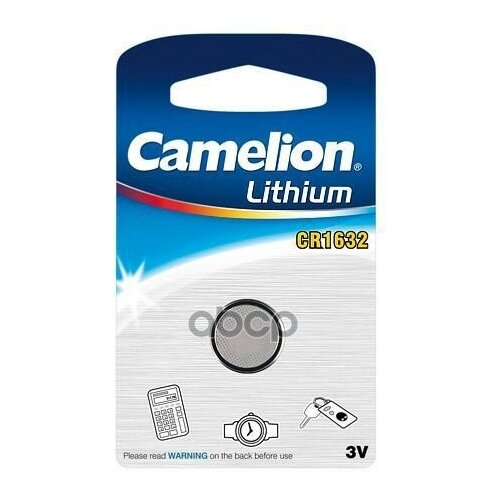 Батарейка Литиевая Camelion Lithium Таблетка 3v Упаковка 1 Шт. Cr1632-Bp1 Camelion арт. CR1632-BP1 батарейка robiton lithium profi cr1632 в упаковке 1 шт