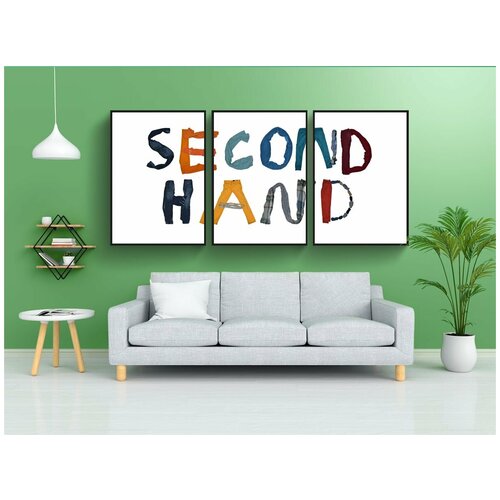 фото Набор модулных постеров для интерьера "подержанный, надпись, одежда" 60x90 см. в тубусе, без рамки lotsprints