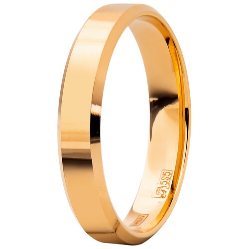 Кольцо обручальное Юверос, красное золото, 585 проба, размер 17, белый кольцо обручальное юверос красное золото 585 проба размер 17 5 белый