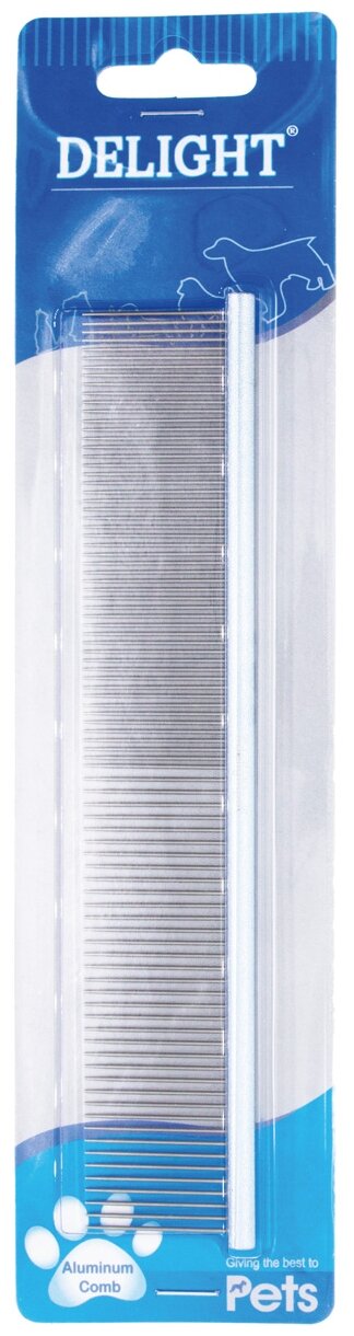 Расческа DeLIGHT алюмин.19 см с матовой овальной ручкой, ультралёгкие, профи, 89 зубьев 50/50 - фотография № 4