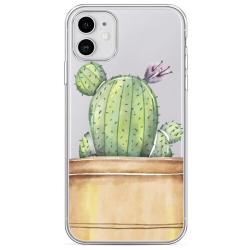 фото Силиконовый чехол "кактус с цветком" на apple iphone 11 / айфон 11 case place