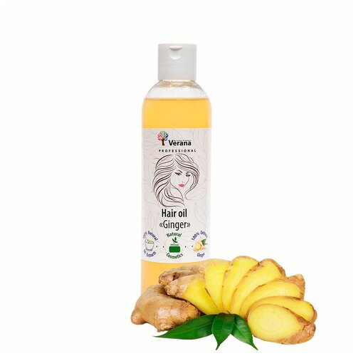 Verana Масло для волос Имбирь, натуральное, для всех типов, восстановление и питание волос, укрепляет волосяные луковицы, 250 мл