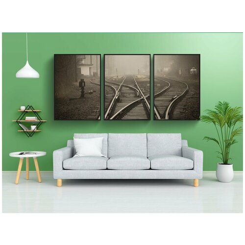 фото Набор модулных постеров для интерьера "переходные отверстия, поезд, тренироваться" 60x90 см. в тубусе, без рамки lotsprints