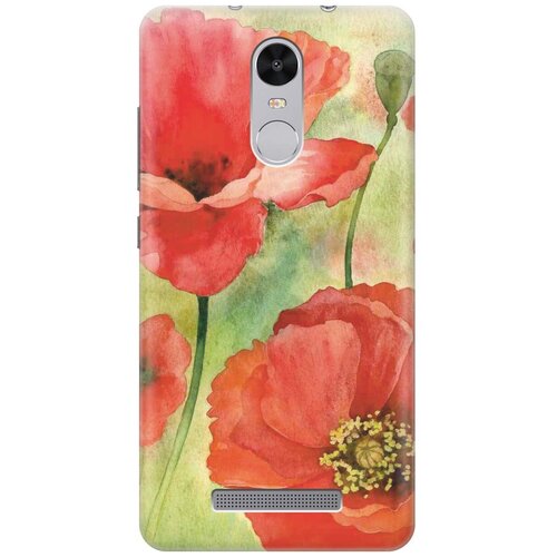 фото Re:pa накладка transparent для xiaomi redmi note 3 / note 3 pro с принтом "алые маки"