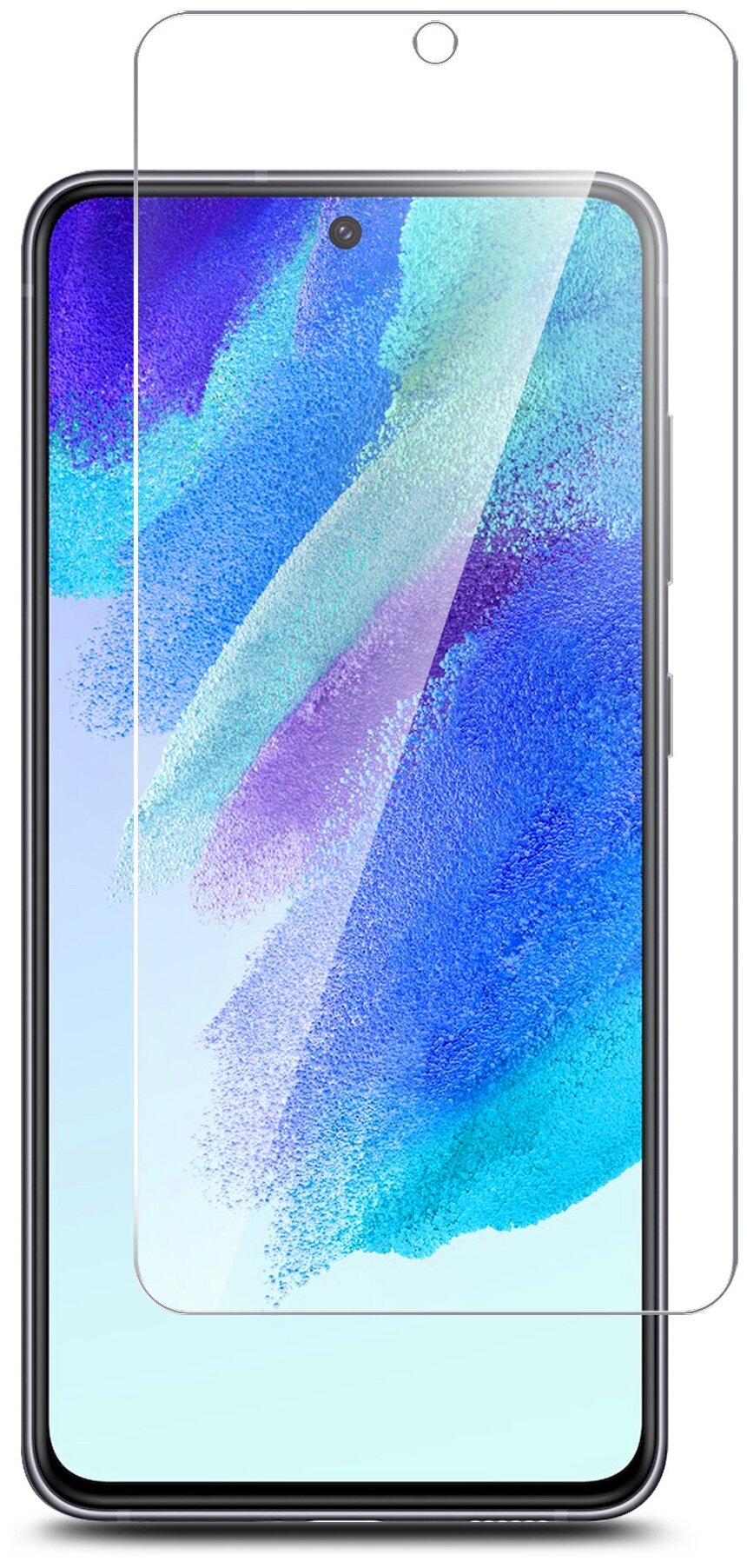 Защитное стекло на Samsung Galaxy S21 FE/ Самсунг Галакси С21 ФЕ (Гибридное - пленка + стекловолокно) прозрачное на Экран Brozo