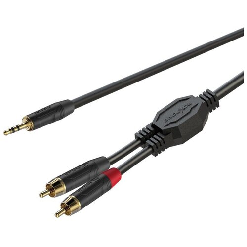 Кабель аудио 1xMini Jack - 2xRCA Roxtone GPTC140/5 5.0m кабели с разъемами roxtone gptc140 10