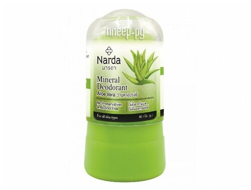 NARDA Дезодорант кристаллический алое вера Mineral Deodorant Aloe Vera, 80г, Narda