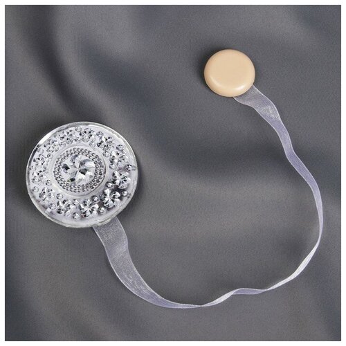 фото Подхват для штор «букет», d = 6 см, цвет белый qwen