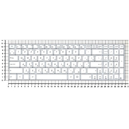 Клавиатура для ноутбука Asus X756 белая без рамки плоский Enter 1203₽