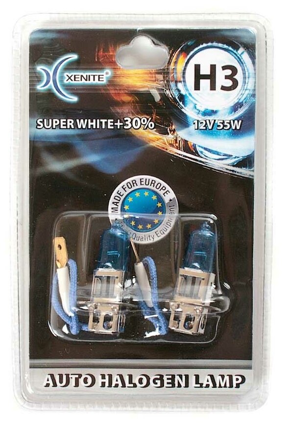 Лампа галогенная XENITE SUPER WHITE 12V H3 55W 2 шт 1007044