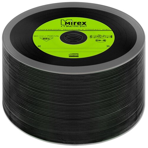 Диск Mirex CD-R 700Mb 52X MAESTRO Vinyl (под винил), микс 5 цветов, упаковка 50 шт. диск mirex cd r 700mb 52x maestro vinyl bulk упаковка 25 шт 5 цветов по 5 дисков