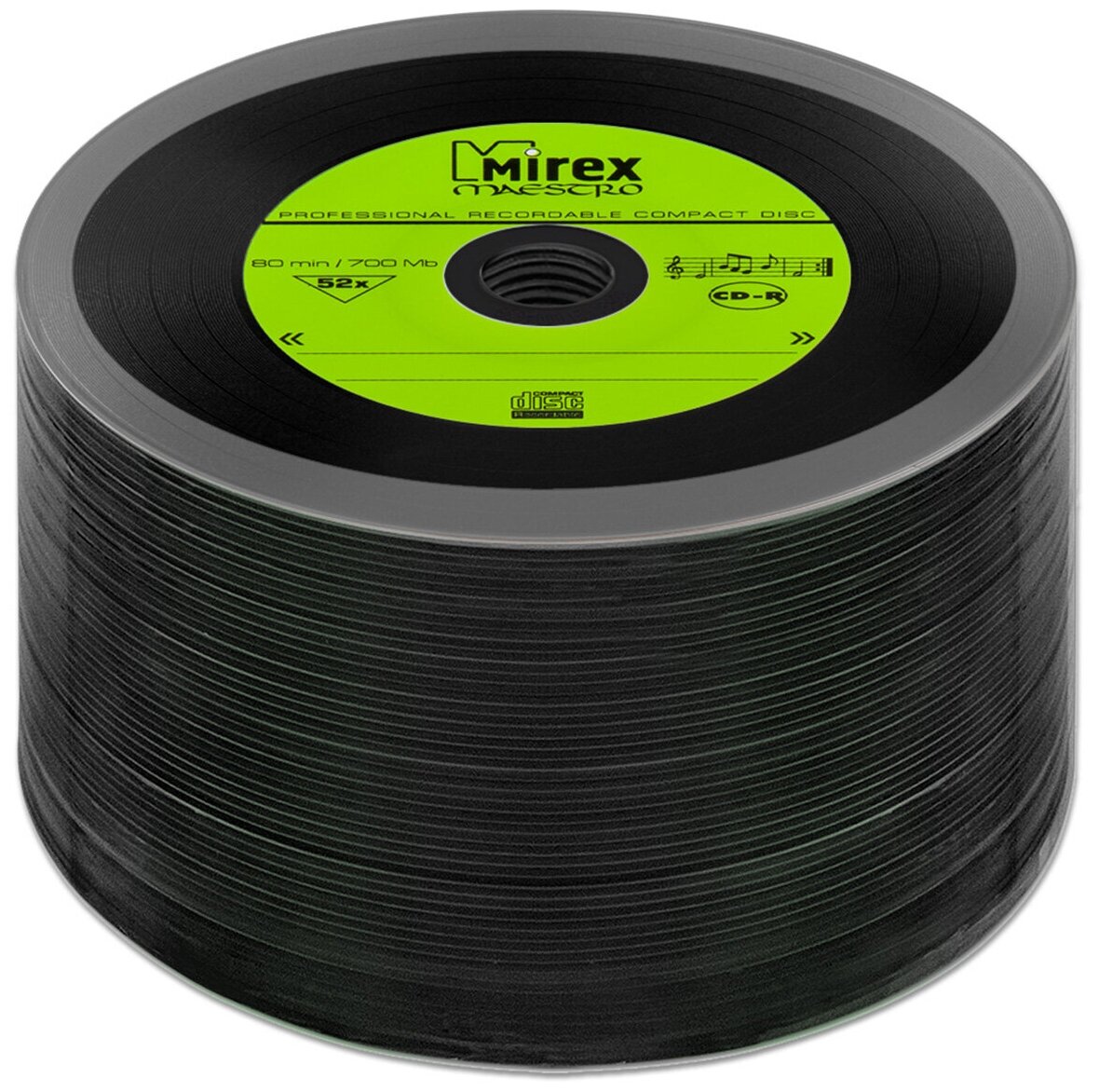 Диск Mirex CD-R 700Mb 52X MAESTRO Vinyl (под винил), микс 5 цветов, упаковка 50 шт.