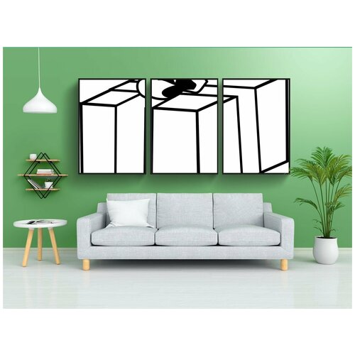 фото Набор модулных постеров для интерьера "подарок, настоящее время, поклон" 60x90 см. в тубусе, без рамки lotsprints