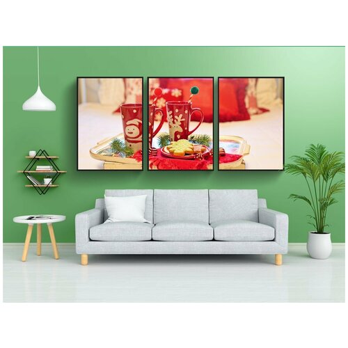 фото Набор модулных постеров для интерьера "рождество, канун рождества, горячее какао" 60x90 см. в тубусе, без рамки lotsprints