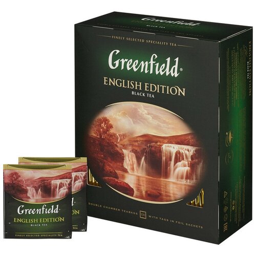Чай Greenfield English Edition черный фольгир.100пак/уп , 3 шт.