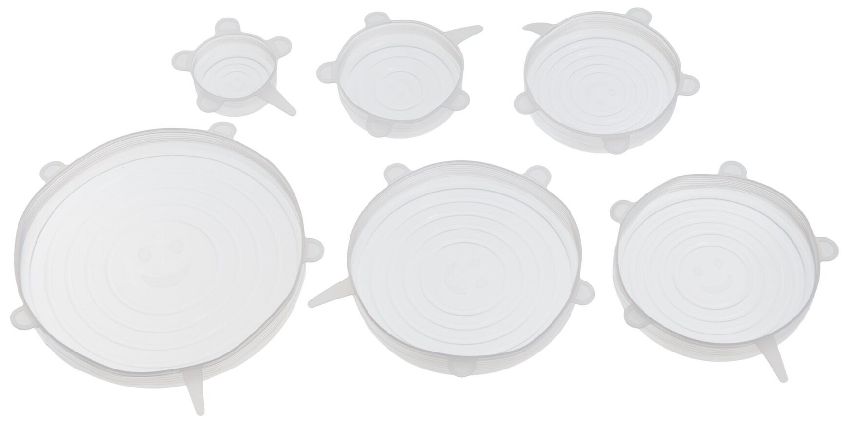 Набор универсальных растягивающихся крышек, Bradex (посуда и емкости для хранения продуктов, 6 шт, силикон, белый, TK 0477)