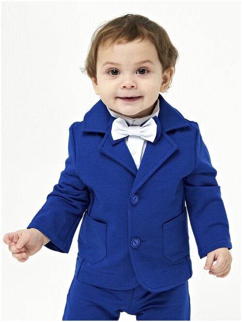 Пиджак Chadolls, карманы, однобортный, размер 98, синий