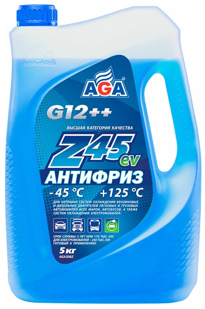 Антифриз AGA Z45EV G12++ синий 5 кг AGA306Z