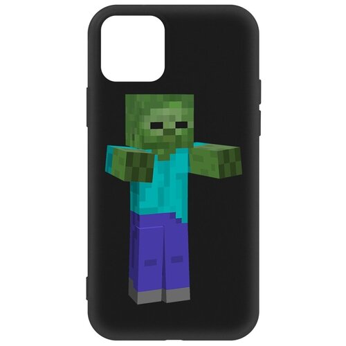 Чехол-накладка Krutoff Soft Case Minecraft-Гигант для Apple iPhone 12/ iPhone 12 Pro черный чехол накладка krutoff soft case чувственность для iphone 12 с защитой камеры черный